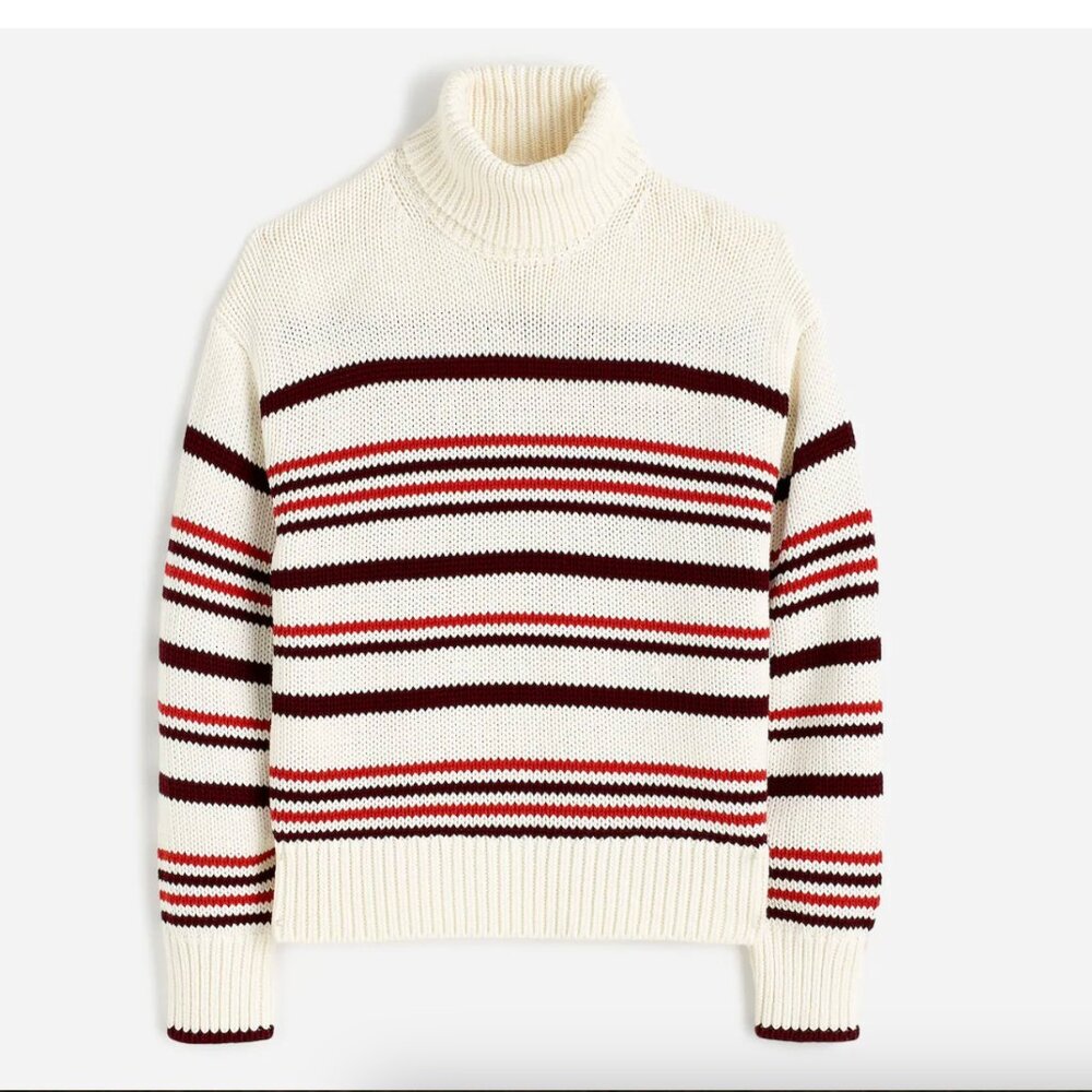Madewell Ribbed Cotton Turtleneck Sweater in Stripe